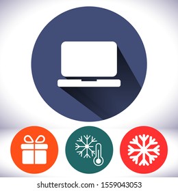 Laptop vector icon , lorem ipsum Flat design