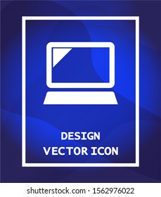 Laptop vector icon , lorem ipsum Flat design