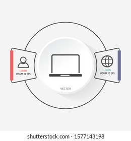 Laptop Vector icon . Lorem Ipsum Illustration design