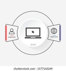 Laptop Vector icon . Lorem Ipsum Illustration design