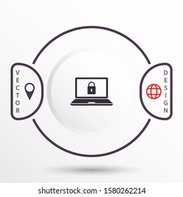 Laptop vector icon , lorem ipsum Flat design