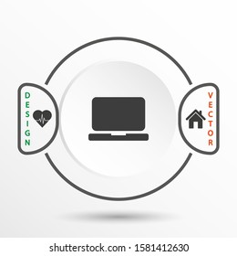 Laptop vector icon , lorem ipsum Flat design