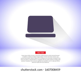 Laptop vector icon , lorem ipsum Flat design