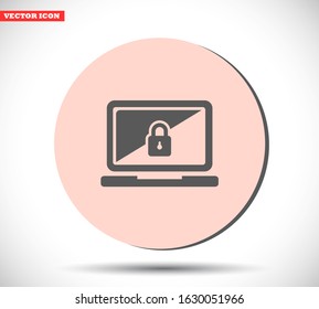 Laptop vector icon , lorem ipsum Flat design