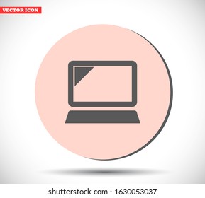 Laptop vector icon , lorem ipsum Flat design