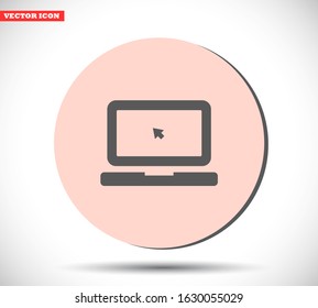 Laptop vector icon , lorem ipsum Flat design