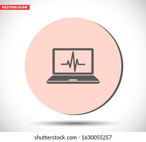 laptop vector icon , lorem ipsum Flat design