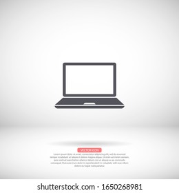 Laptop vector icon , lorem ipsum Flat design