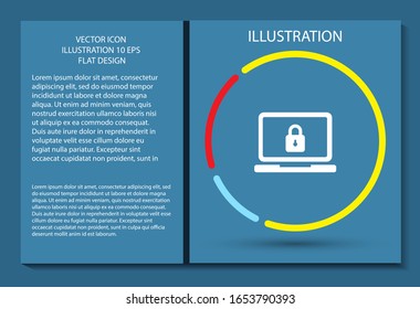 Icono vectorial de portátil, diseño plano de lorem