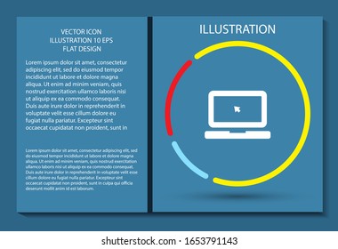 Icono vectorial de portátil, diseño plano de lorem