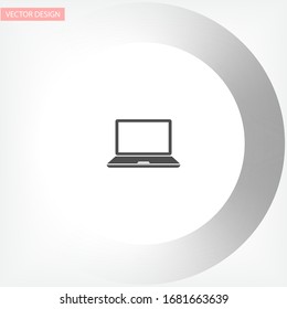 Laptop vector icon , lorem ipsum Flat design