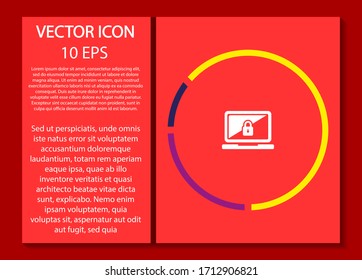 Laptop vector icon , lorem ipsum Flat design