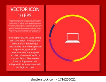 Icono vectorial de portátil, diseño plano de lorem