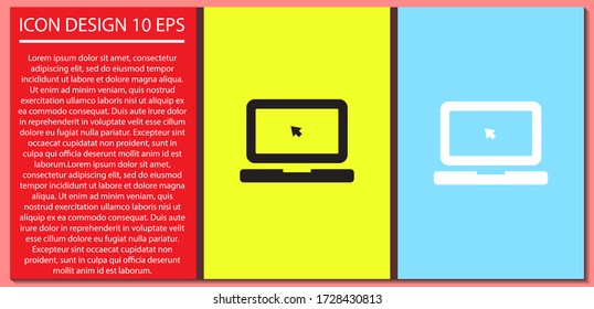 Laptop vector icon , lorem ipsum Flat design