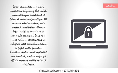 Laptop  vector icon , lorem ipsum Flat design