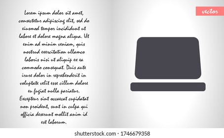 Laptop  vector icon , lorem ipsum Flat design