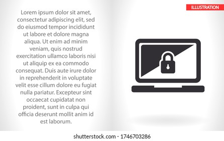 Icono de vector portátil, lorem ipsum Diseño plano