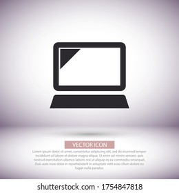 Icono de vector portátil, lorem ipsum Diseño plano