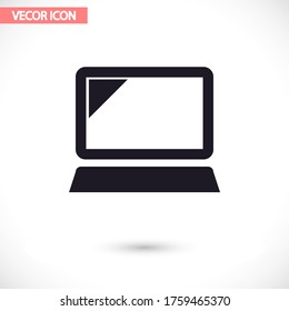 Laptop vector icon , lorem ipsum Flat design
