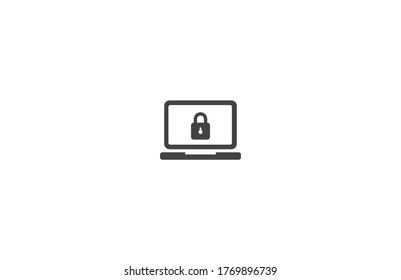 Laptop vector icon , lorem ipsum Flat design