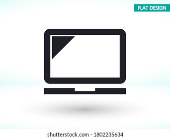 Laptop vector icon , lorem ipsum Flat design