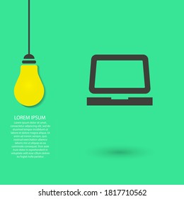 Laptop  vector icon , lorem ipsum Flat design