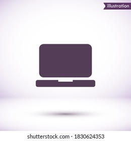 Laptop vector icon , lorem ipsum Flat design