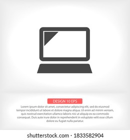 Laptop vector icon , lorem ipsum Flat design
