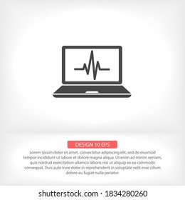 icono del vector portátil, lorem ipsum Diseño plano