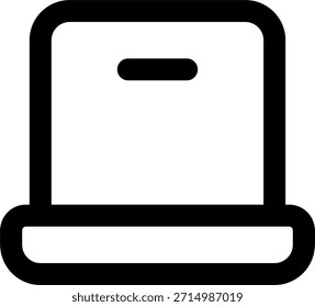 Notebook-Vektorsymbol im modernen Stil, KI-Arbeitsbereichsschnittstelle und Illustration für digitale Produktivitätsgeräte. Liniensymbol