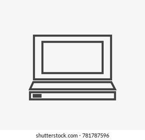 Laptop vector icon on light grey background