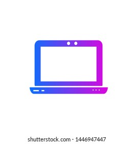 Laptop vector icon on white background