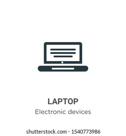 Laptop vector icon on white background. Flat vector laptop icon symbol sign from modern electronic devices collection for mobile concept and web apps design.