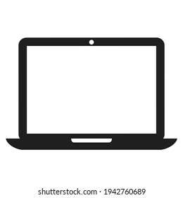 Laptop vector icon on white background, simple laptop computer web icon