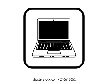 Laptop vector icon on white background