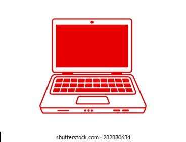 Laptop vector icon on white background