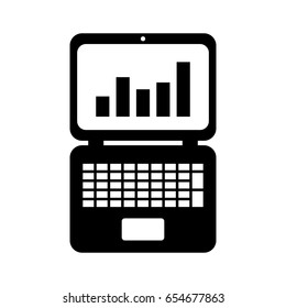 Laptop vector icon on white background