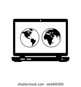 Laptop vector icon on white background