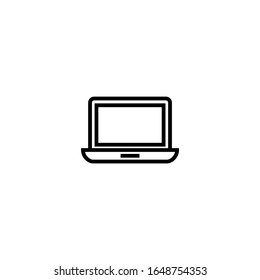 Laptop vector icon in outline, linear style isolated on white background