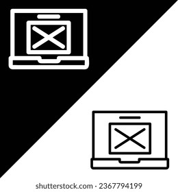 Laptop Vector Icon, Outline style icon, from Advertisement icons collection, isolated on Black and white Background.