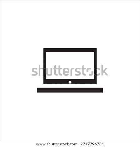 Laptop vector icon set silhouete