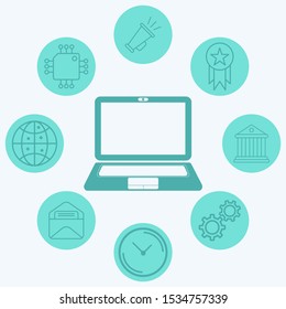 Laptop vector icon sign symbol