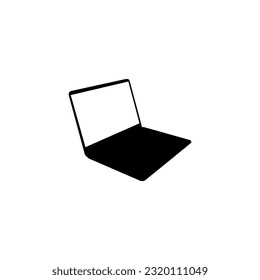 laptop vector icon, laptop silhouette design