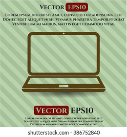 Laptop vector icon or symbol