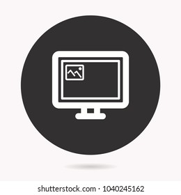Laptop vector icon. White illustration isolated on black background for graphic and web design.
