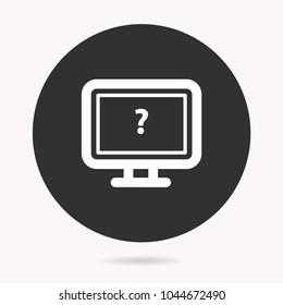 Laptop vector icon. White illustration isolated on black background for graphic and web design.