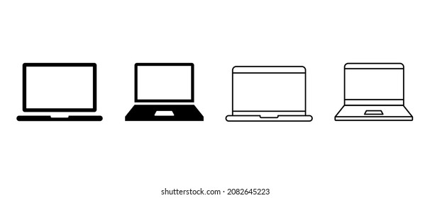 Conjunto de iconos vectoriales de portátiles. Ordenadores portátiles de colección