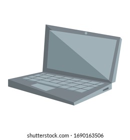 Laptop vector illustration, cartoon Notebook with a blank screen angle, isolated on white background
