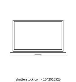 Laptop vector illustration. Empty screen computer monitor in flat style. Monitor technology icon.