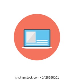 Laptop Vector illustration Flat style icon. 